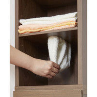 【車上渡し】関家具 すきま収納タオルストッカーW30（ブラウン） 奥行310×幅300×高さ1780mm 27060 1台（直送品）