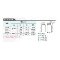 ニッコー・ハンセン Jボトル角型 広口(ナチュラル) 500mL 1本 1550ー03 15-5003-55 1本(1個)（直送品）