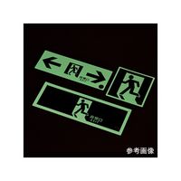 日本緑十字社 中輝度蓄光式 避難口標識 壁面ステッカータイプ 120mm角 TSN805 1枚 61-9938-69（直送品）
