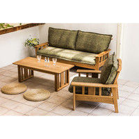 【車上渡し】RELAX FORM アルベロ（ナチュラル色フレーム）3人掛ソファ モスグリーン 1脚（直送品）