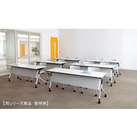 【組立設置込】プラス リネロ2 フォールディングテーブル 幕板なし・棚板付 幅1500×奥行450×高さ700mm LD-515-70 620169（直送品）