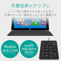 エレコム 有線テンキーパッド/パンタグラフ/薄型/ブラック TK-TCP018BK 1個（直送品）