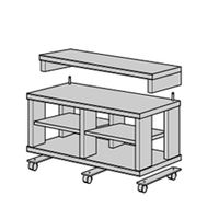 HAMILeX Grato（グラト）シリーズ GT-9733用上置きユニット ブラウン 幅1724×奥行580×高さ296mm GT-9730 1台（直送品）