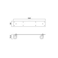 HAMILeX Grato（グラト）シリーズ キャスター ブラック 幅90×奥行540×高さ38～50mm KP-4CT 1セット（直送品）