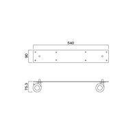 HAMILeX Grato（グラト）シリーズ キャスター ブラック 幅90×奥行540×高さ38～50mm KP-6CT 1セット（直送品）