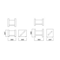 HAMILeX SBシリーズ H型スピーカーベース ブラック 幅280×奥行295×高さ700mm SB-135 1セット（2台）（直送品）