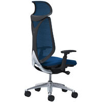 【無料引取付き】C855BR FSY3|オカムラ サブリナ スタンダード 可動肘 エクストラハイバック ブラックボディ ミディアムブルー 1脚（直送品）