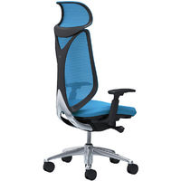 【無料引取付き】C855BR FSY4|オカムラ サブリナ スタンダード 可動肘 エクストラハイバック ブラックボディ アクアブルー 1脚（直送品）