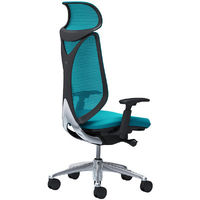 【無料引取付き】C855BR FSZ6|オカムラ サブリナ スタンダード 可動肘 エクストラハイバック ブラックボディ ブルーグリーン 1脚（直送品）