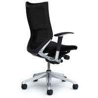 【無料引取付き】CP85BR FDF1|オカムラ バロン ハイバック 可動肘 背メッシュ・座クッション ポリッシュ×ブラック ブラック 1脚（直送品）