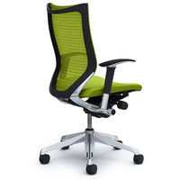 【無料引取付き】CP85BR FDF6|オカムラ バロン ハイバック 可動肘 背メッシュ・座クッション ポリッシュ×ブラック ライムグリーン 1脚（直送品）