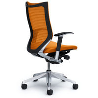 【無料引取付き】CP85BR FDF8|オカムラ バロン ハイバック 可動肘 背メッシュ・座クッション ポリッシュ×ブラック オレンジ 1脚（直送品）