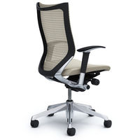 【無料引取付き】CP85BR FEF3|オカムラ バロン ハイバック 可動肘 背メッシュ・座クッション ポリッシュ×ブラック ホワイト 1脚（直送品）
