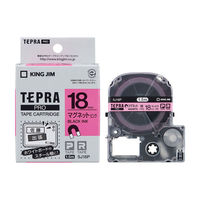 テプラ TEPRA PROテープ マグネットテープ 幅18mm ピンクラベル(黒文字) SJ18P 1個 キングジム（わけあり品）