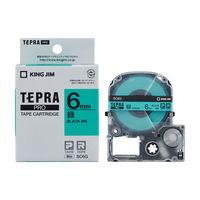 テプラ TEPRA PROテープ スタンダード 幅6mm パステル 緑ラベル(黒文字) SC6G 1個 キングジム（わけあり品）