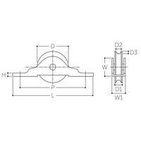 エスコ 30mm 戸車(平型・ポリアセタール樹脂車・ステンレス枠) EA986RH-21 1セット(5個)（直送品）