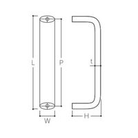 エスコ 91mm 平型ハンドル(ステンレス製) EA951HA-106 1セット(5個)（直送品）