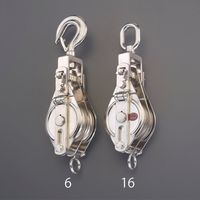 エスコ 75mm/ 500kg オーフ型滑車(ステンレス/2輪) EA987HJ-16 1個（直送品）