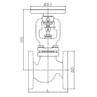 エスコ 25A ベローズバルブ(フランジ式) EA470DV-53 1個（直送品）
