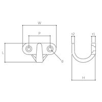 エスコ 21x17mm フック(ステンレス製) EA951DB-25 1セット(20個)（直送品）
