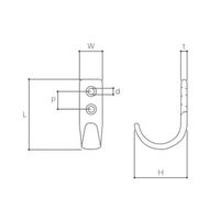 エスコ 30x40mm フラットフック(ステンレス製) EA951DB-27 1セット(15個)（直送品）