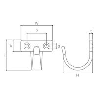 エスコ 40x44mm フック(ステンレス製) EA951DB-34 1セット(10個)（直送品）