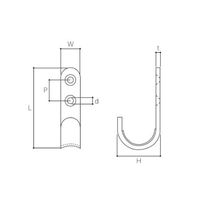 エスコ 20x45mm フック(ステンレス製) EA951DB-47 1セット(30個)（直送品）