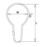 エスコ 66mm カーテンフック(ステンレス製/5個) EA638DS-53 1セット(50個:5個×10袋)（直送品）