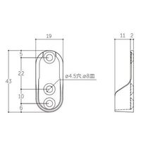 エスコ 楕円パイプ用ブラケット(壁付用) EA951EY-25 1セット(40個)（直送品）