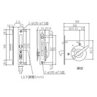 エスコ 30ー39mm/51mm 引戸鎌錠(UD型) EA951KG-30 1個（直送品）
