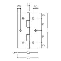 エスコ 102x 66mm 中厚丁番(SUS304/ヘアライン) EA951HD-13 1セット(10個)（直送品）