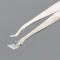 エスコ 120mm/ 37S WAFER用ピンセット(ステンレス製) EA595AK-151 1セット(3個)（直送品）