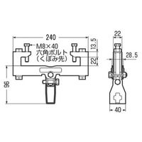 エスコ 140ー205mm H・C形鋼用ビームラックル(吊ボルト用) EA440AF-258 1セット(4個)（直送品）