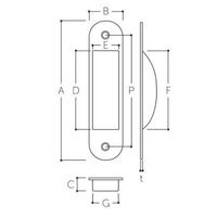 エスコ 90x 22 mm 引戸取手(ステンレス製/SG) EA951C-37 1セット(15個)（直送品）
