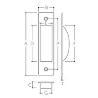 エスコ 75x 18 mm 引戸取手(ステンレス製/AG) EA951C-46 1セット(15個)（直送品）