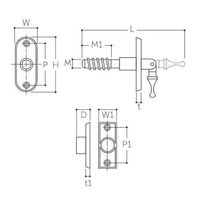 エスコ 28ー33mm/62mm 中折ねじ締錠(木製) EA951KG-41 1セット(4個)（直送品）
