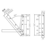 エスコ ステー(ステンレス製/左右1組) EA951LE-55 1組（直送品）