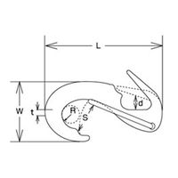 エスコ 48mm スナップフック(オープンタイプ/ステンレス製) EA638GK-21 1セット(10個)（直送品）