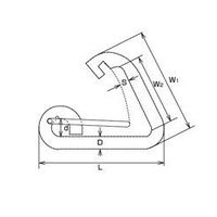エスコ 101mm ベルトフック(ステンレス製) EA638JM-18 1セット(3個)（直送品）