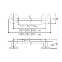 エスコ φ32x330mm メイクハンドバー(400mm用) EA951EX-1 1セット(5個)（直送品）