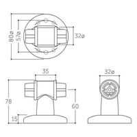 エスコ φ32x80x78mm メイクT型ブラケット EA951EX-5 1セット(5個)（直送品）