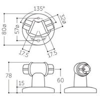 エスコ φ32x80x78mm メイクコーナーブラケット(135 ゚) EA951EX-8 1セット(4個)（直送品）