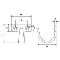エスコ 40x 44mm フック(ステンレス製) EA951DE-74 1セット(10個)（直送品）