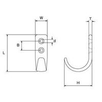 エスコ 40x 50mm フック(ステンレス製) EA951DE-85 1セット(10個)（直送品）