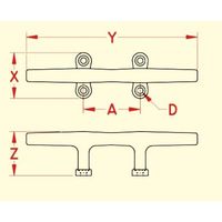 エスコ 304x61mm クリート(ステンレス製) EA638GF-10 1個（直送品）