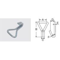 エスコ 25mmx 6.0m/ 254kg ベルト荷締機(両端フック/SUS EA982SF-6 1個（直送品）