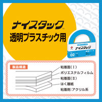 ニチバン 両面テープ ナイスタック 透明プラスチック用 小巻 幅15mm×5m NW-PT15SF 1巻