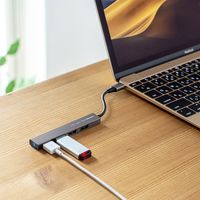 サンワサプライ USB Type-C USB2.0 4ポート スリムハブ USB-2TCH23SN 1個