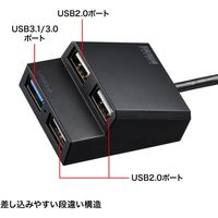 サンワサプライ USB3.2Gen1+USB2.0コンボハブ USB-3H413BKN 1個