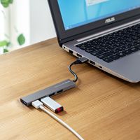 サンワサプライ USB3.2 Gen1 4ポート スリムハブ USB-3H423SN 1個